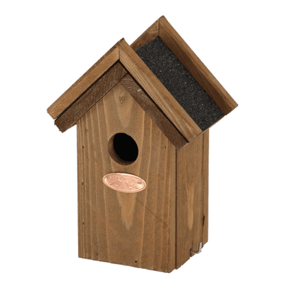 Houten vogelhuisje Mila met zwart dak Perfect voor winterkoningen