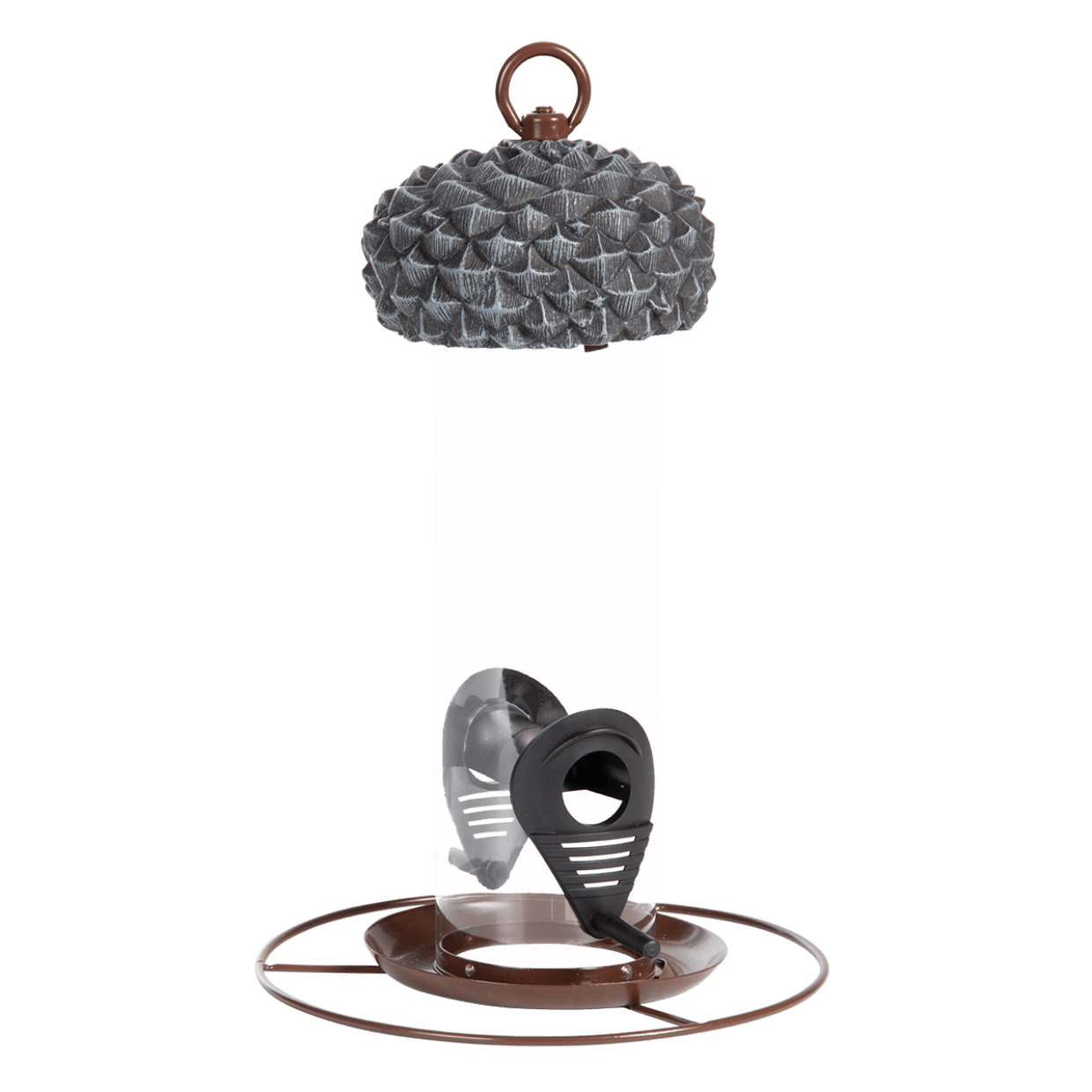 Decoratieve vogelvoeder met metalen ontwerp. Eikel voedersilo Finn – Decoratief en functioneel