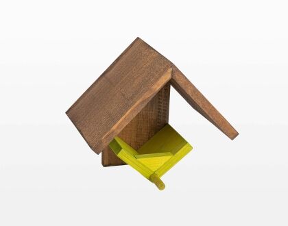 Houten pindakaaspothouder met kleur accent