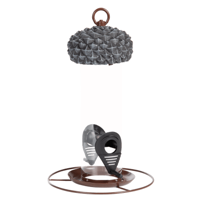 Decoratieve vogelvoeder met metalen ontwerp. Eikel voedersilo Finn – Decoratief en functioneel