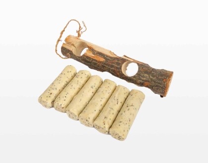 Vetstaafjeshouder hout met 6 vetstaafjes